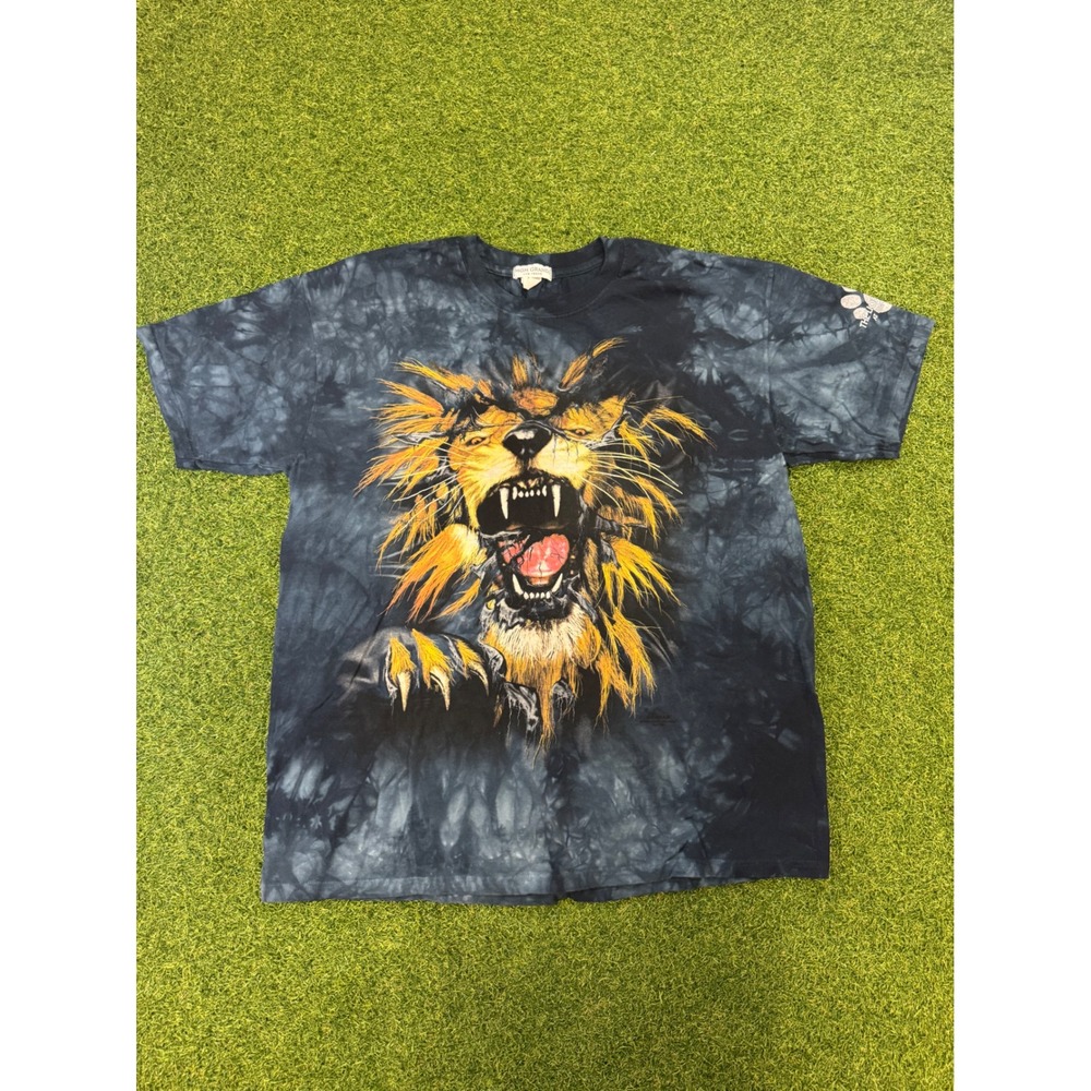 Vintage MGM‎ Grand Las Vegas Lion Tie Dye Graphic T-Shirt XL Black Gray Souvenir